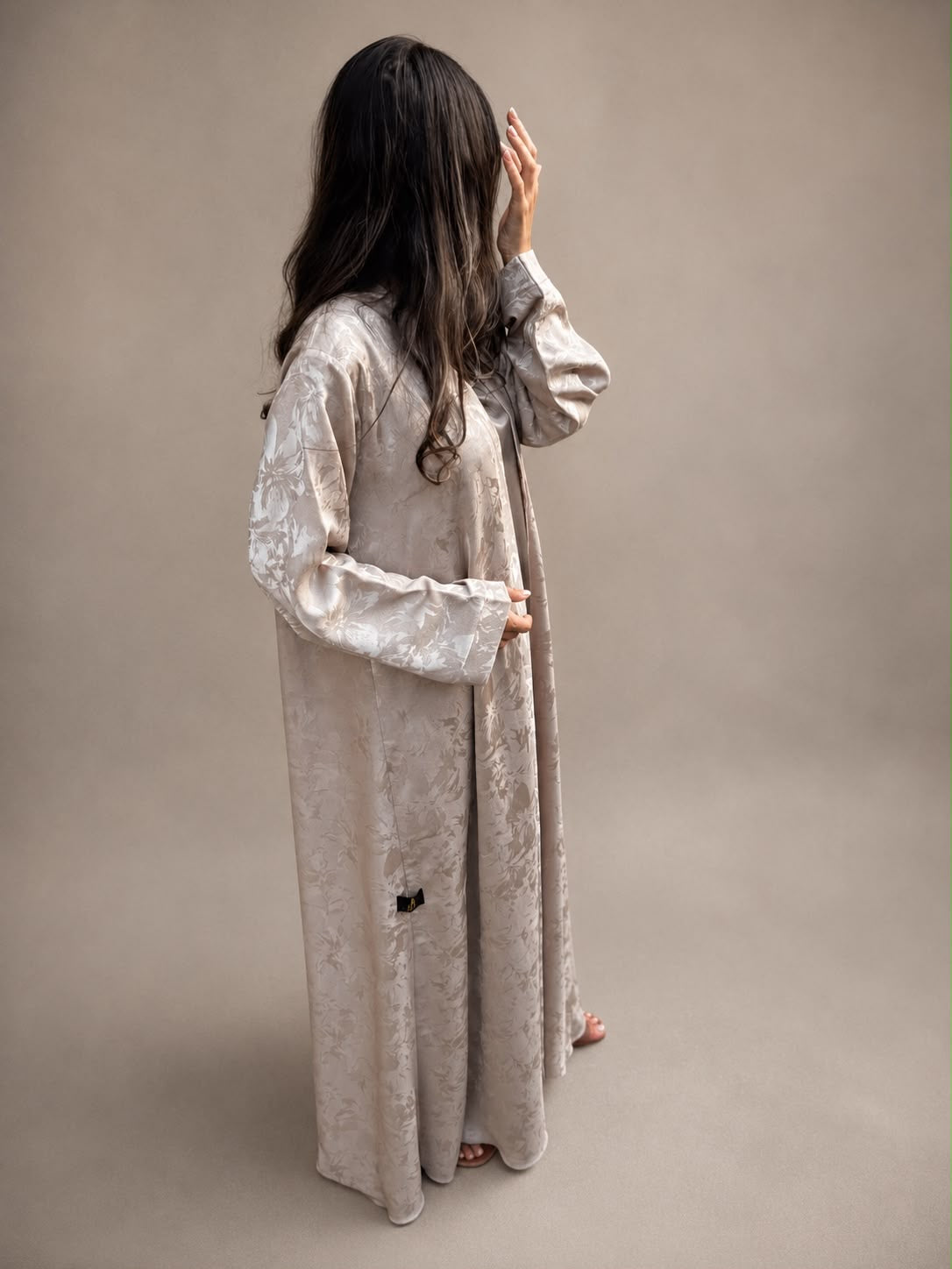 Jacquard Abaya – Sand Beige