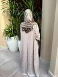 Jacquard Abaya – Sand Beige