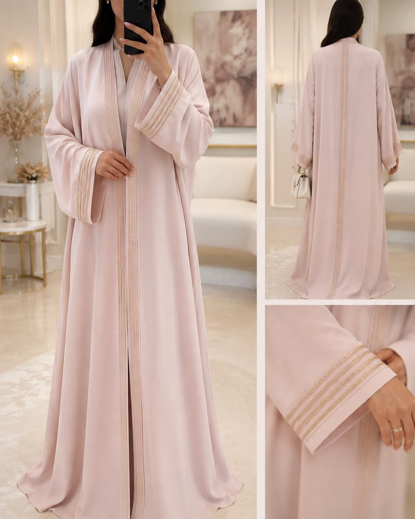 Lina Gold Trim Abaya